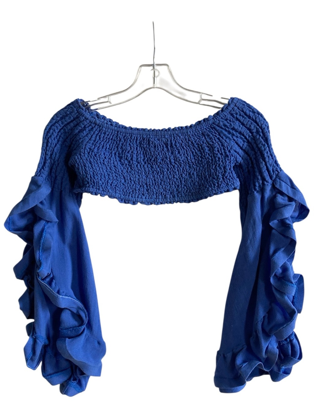 Hot & Delicious M Neo-Victorian Whimsy Regency-era Blue Cascade Ruffle Sleeves
